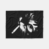 Couverture Polaire Cigarette Kitten Drôle Fumer Mème Chat Gangster C (Devant (Horizontal))