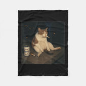 Couverture Polaire Cigarette Kitten Drôle Fumer Mème Chat Stud (Devant)