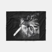 Couverture Polaire Cigarette Kitten Drôle Fumer Mème Chat Stud Cervea (Devant (Horizontal))