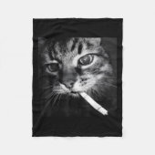 Couverture Polaire Cigarette Kitten Drôle Fumer Mème Chat Stud Cervea (Devant)