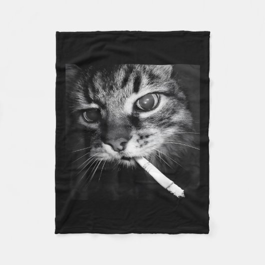 Couverture Polaire Cigarette Kitten Drôle Fumer Mème Chat Stud Cervea (Devant)