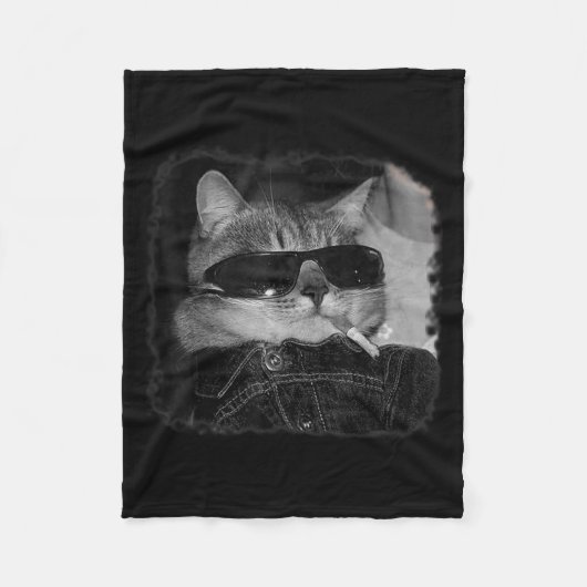 Couverture Polaire Cigarette Kitten Gang Chat Fumer Cigarette Drôle (Devant)