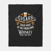 Couverture Polaire Cigars Solve Most Of My Problems Whiskey (Devant)