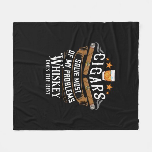Couverture Polaire Cigars Solve Most Of My Problems Whiskey (Devant (Horizontal))