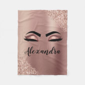Couverture Polaire Cils Rose Gold Blush Pink Monogram Pailletés (Devant)