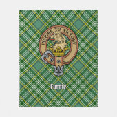 Couverture Polaire Cimier de lion Clan Currie sur Tartan (Devant)