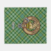 Couverture Polaire Cimier de lion Clan Currie sur Tartan (Devant (Horizontal))