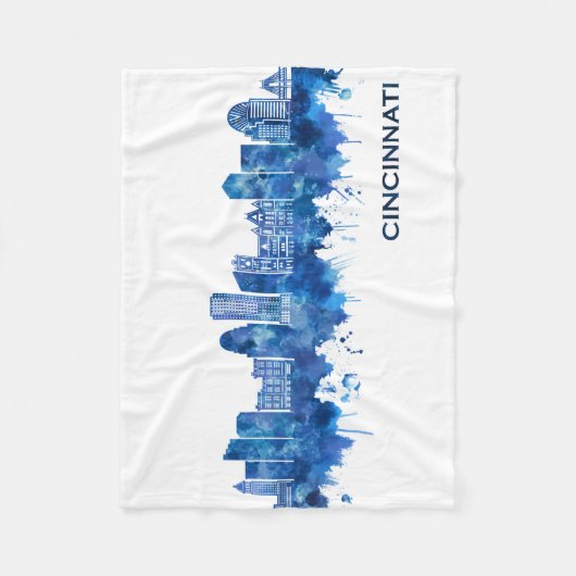 Couverture Polaire Cincinnati USA Skyline Blue (Devant)