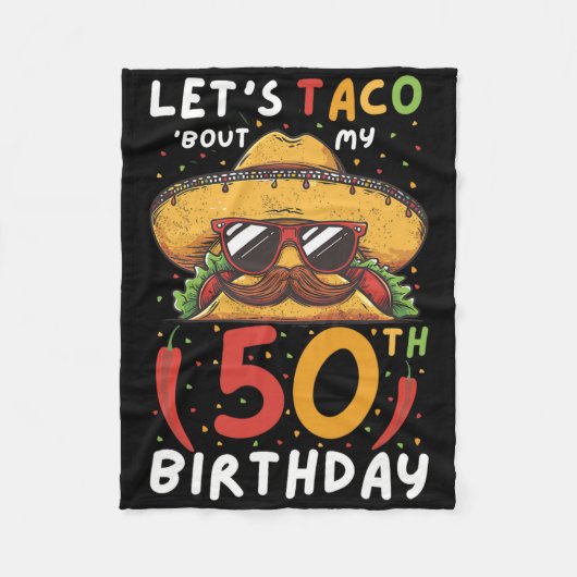 Couverture Polaire Cinco De Mayo 50e Anniversaire Taco Age 50 Bi Mexi (Devant)