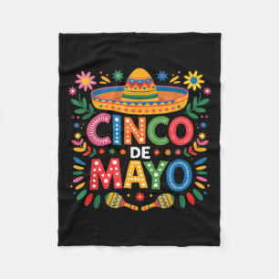 Couverture Polaire Cinco De Mayo Fête Chapeau Fiesta Maracas Floral
