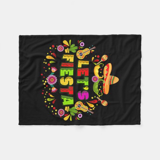 Couverture Polaire Cinco De Mayo Party Lets Fiesta Mexicaine  (Devant (Horizontal))