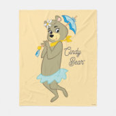 Couverture Polaire Cindy Bear tenant le parasol (Devant)