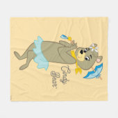 Couverture Polaire Cindy Bear tenant le parasol (Devant (Horizontal))