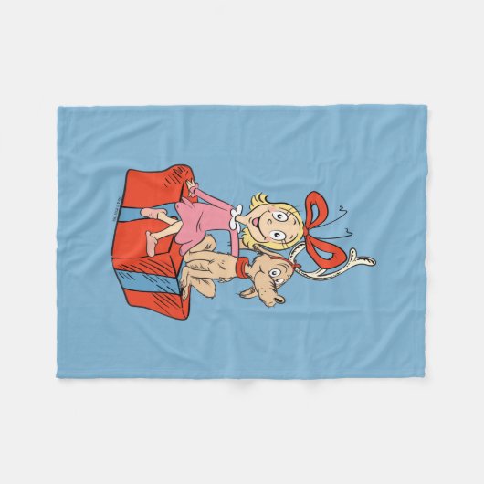 Couverture Polaire Cindy Lou Who and Max on a Present (Devant (Horizontal))