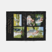 Couverture Polaire Cinq photo Collage Love Script noir (Devant (Horizontal))