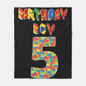 Couverture Polaire Cinq Year Old Toxits Building Block 5th Birthday B (Devant)