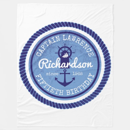 Couverture Polaire cinquantième Capitaine Nautical Rope Anchor Helm (Devant)