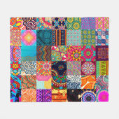 Couverture Polaire Cire africaine Patchwork Ankara Ethnic Fabric (Devant (Horizontal))