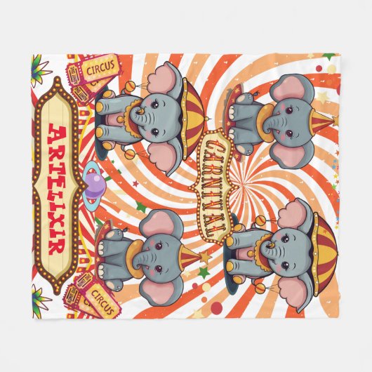Couverture Polaire Cirque Elephant Impression (Devant (Horizontal))