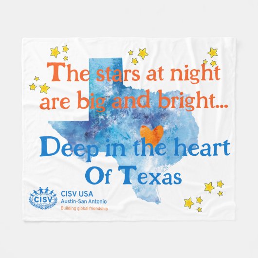 Couverture Polaire CISV Austin Étoiles À La Nuit Grande Blanche (Devant (Horizontal))