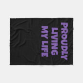 Couverture Polaire Citation Amour Propre Drôle Vivre Fièrement Mon Bâ (Devant (Horizontal))