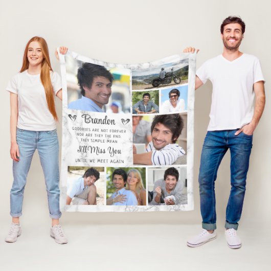 Couverture Polaire Citation commémorative 8 Photo Souvenir Marbre (En situation)