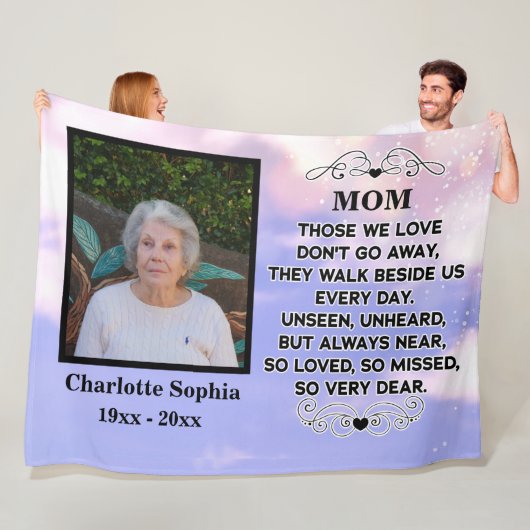 Couverture Polaire Citation commémorative pour maman Photo personnali (En situation)