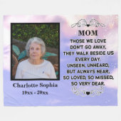 Couverture Polaire Citation commémorative pour maman Photo personnali (Devant (Horizontal))