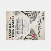 Couverture Polaire Citation d'amour pour mari | Cadeau mignon pour pe (Devant (Horizontal))