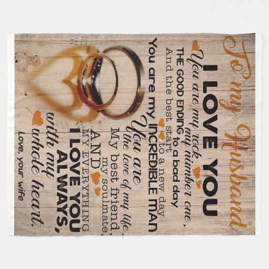 Couverture Polaire Citation d'amour pour mari | Cadeau mignon pour pe (Devant (Horizontal))