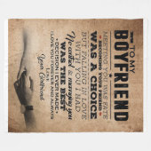 Couverture Polaire Citation d'amour pour petit ami | Cadeau mignon pe (Devant (Horizontal))