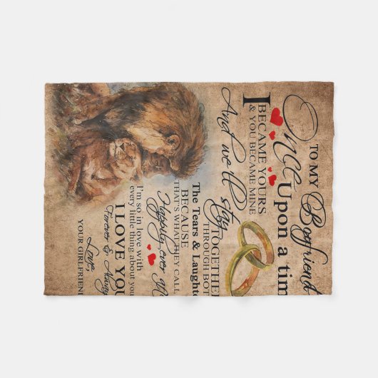 Couverture Polaire Citation d'amour pour petit ami | Devis amusants p (Devant (Horizontal))