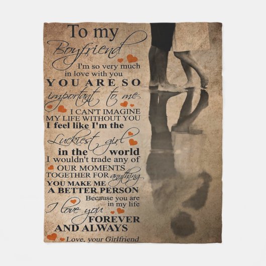 Couverture Polaire Citation d'amour pour petit ami | Drôle cadeau pou (Devant)