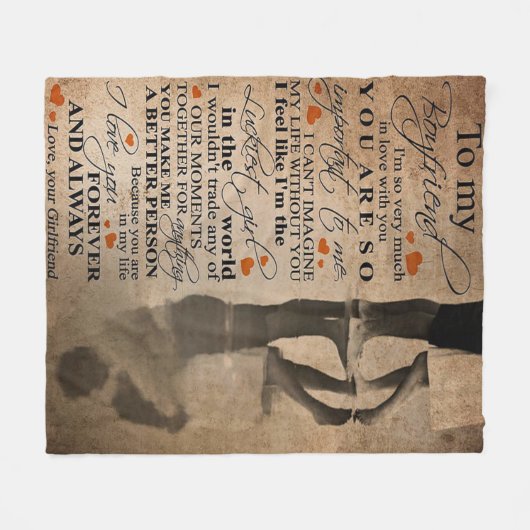 Couverture Polaire Citation d'amour pour petit ami | Drôle cadeau pou (Devant (Horizontal))