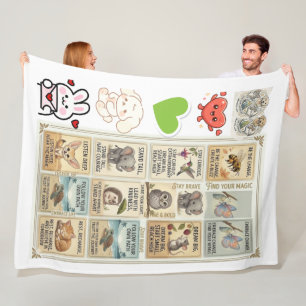Couverture Polaire Citation d'animaux mignons et courageux pour les e