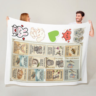 Couverture Polaire Citation d'animaux mignons et courageux pour les e
