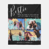 Couverture Polaire Citation de Bestie moderne Collage photo BFF perso (Devant)