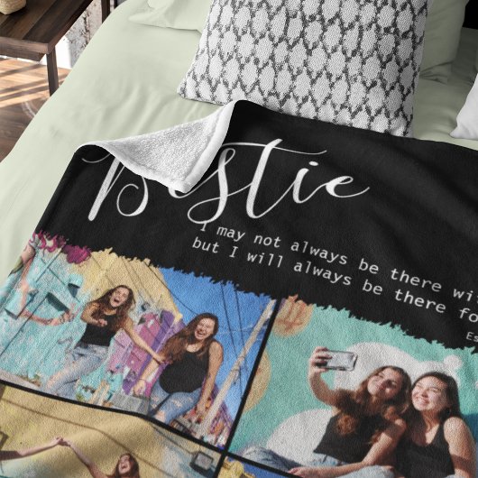 Couverture Polaire Citation de Bestie moderne Collage photo BFF perso