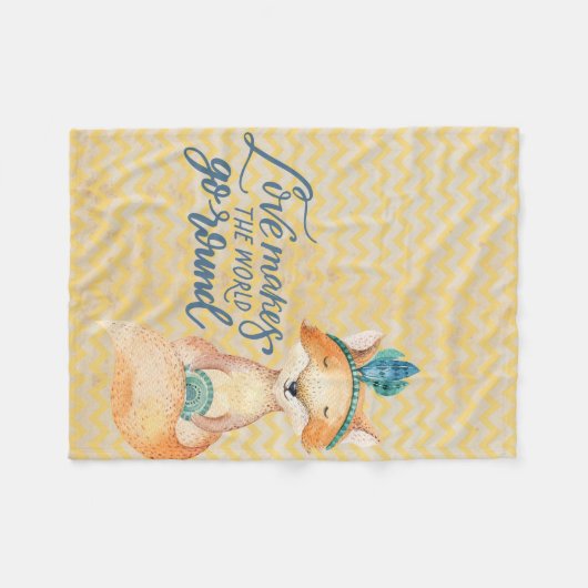 Couverture Polaire Citation de Boho Fox Love (Devant (Horizontal))