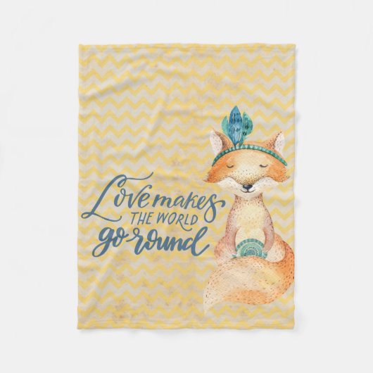 Couverture Polaire Citation de Boho Fox Love (Devant)