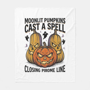 Couverture Polaire Citation de citrouille d'Halloween Jack O Lantern