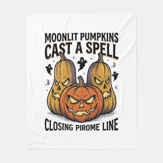 Couverture Polaire Citation de citrouille d'Halloween Jack O Lantern  (Devant)