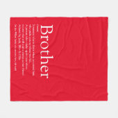 Couverture Polaire Citation de définition de frère cool moderne rouge (Devant (Horizontal))