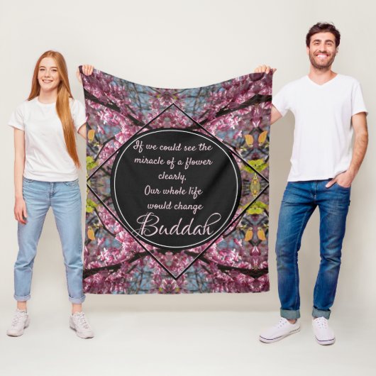 Couverture Polaire Citation de fleurs Budda Branches (En situation)