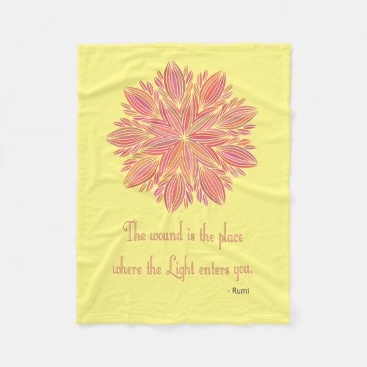 Couverture Polaire Citation de Mandala Rumi Wound (Devant)