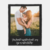 Couverture Polaire Citation de script élégante de photo personnalisée (Devant)