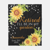 Couverture Polaire Citation de tournesol floral de retraite Noir (Devant)