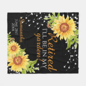 Couverture Polaire Citation de tournesol floral de retraite Noir (Devant (Horizontal))