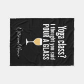 Couverture Polaire Citation De Vin Drôle - Cours De Yoga ? Verser un  (Devant (Horizontal))