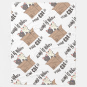 Couverture Polaire Citation drôle Accueil est où est votre chat (Devant)